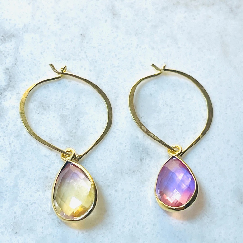 - Luvleigh Designs - (Lara) Vermeil In Citrine & Morganite Earrings - Handmade